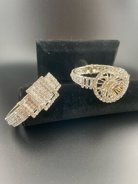 Set of 2 Bold Sculptural Cuff Bracelets | 2026 Wedding & Prom Statement